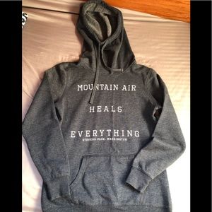 Mountain Air Heals Everything cowl neck hoodie